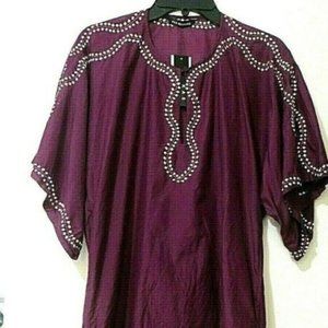 FINAL KAS NEW YORK ANTHROPOLOGIE PURPLE EMBROIDERED TOP NWT